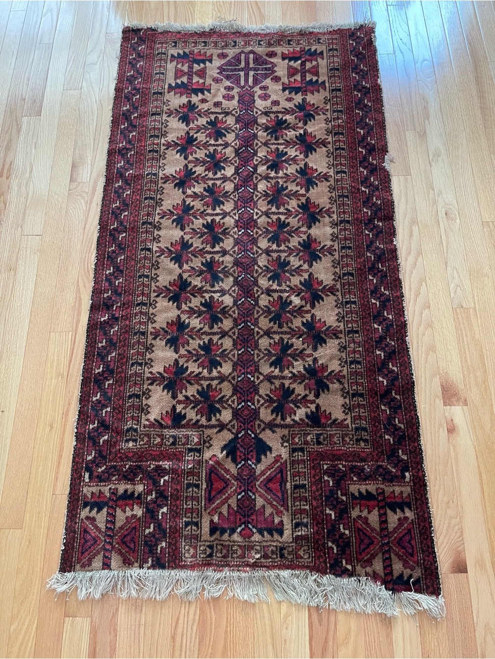 Authentic Antique Handwoven Baluchi Rug 32” x 64” Origin Afghan/Pakistan/Iran
